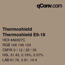 カラーコード: Thermoshield - Thermoshield E6-18 | qconv.com