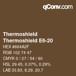 Color code: Thermoshield - Thermoshield E6-20 | qconv.com