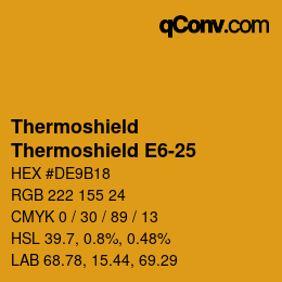 Color code: Thermoshield - Thermoshield E6-25 | qconv.com