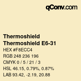 Color code: Thermoshield - Thermoshield E6-31 | qconv.com