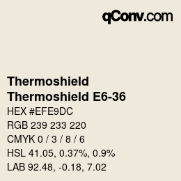 カラーコード: Thermoshield - Thermoshield E6-36 | qconv.com