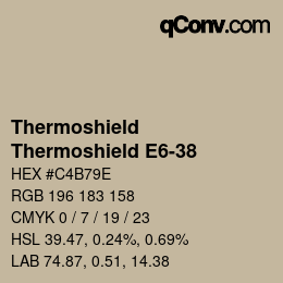 Farbcode: Thermoshield - Thermoshield E6-38 | qconv.com