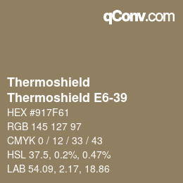 カラーコード: Thermoshield - Thermoshield E6-39 | qconv.com