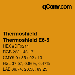 カラーコード: Thermoshield - Thermoshield E6-5 | qconv.com