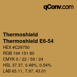 Color code: Thermoshield - Thermoshield E6-54 | qconv.com
