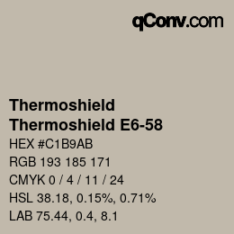 Color code: Thermoshield - Thermoshield E6-58 | qconv.com