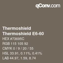 Código de color: Thermoshield - Thermoshield E6-60 | qconv.com