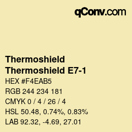 カラーコード: Thermoshield - Thermoshield E7-1 | qconv.com