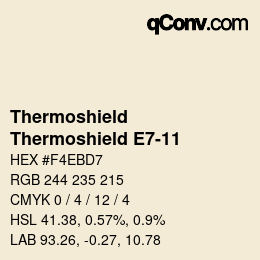 Color code: Thermoshield - Thermoshield E7-11 | qconv.com