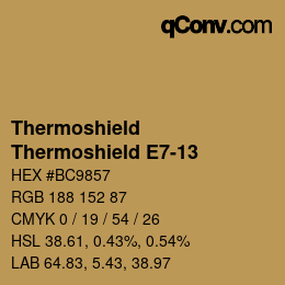 カラーコード: Thermoshield - Thermoshield E7-13 | qconv.com