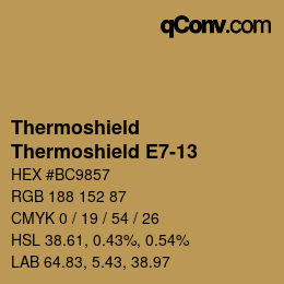 Color code: Thermoshield - Thermoshield E7-13 | qconv.com