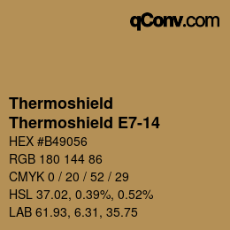 Color code: Thermoshield - Thermoshield E7-14 | qconv.com