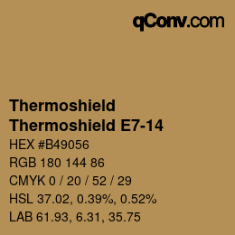 カラーコード: Thermoshield - Thermoshield E7-14 | qconv.com