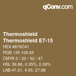 カラーコード: Thermoshield - Thermoshield E7-15 | qconv.com