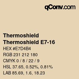 カラーコード: Thermoshield - Thermoshield E7-16 | qconv.com