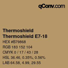 Color code: Thermoshield - Thermoshield E7-18 | qconv.com