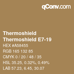 カラーコード: Thermoshield - Thermoshield E7-19 | qconv.com