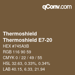 Color code: Thermoshield - Thermoshield E7-20 | qconv.com