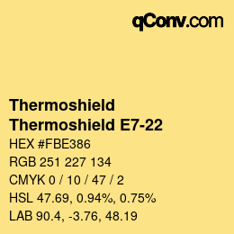 Color code: Thermoshield - Thermoshield E7-22 | qconv.com