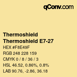 カラーコード: Thermoshield - Thermoshield E7-27 | qconv.com