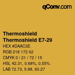Color code: Thermoshield - Thermoshield E7-29 | qconv.com