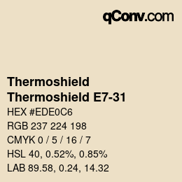 カラーコード: Thermoshield - Thermoshield E7-31 | qconv.com