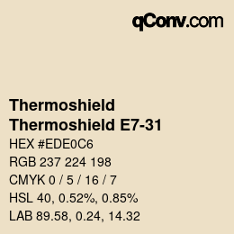 Color code: Thermoshield - Thermoshield E7-31 | qconv.com