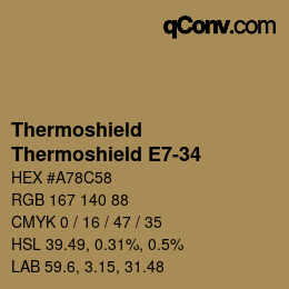 カラーコード: Thermoshield - Thermoshield E7-34 | qconv.com