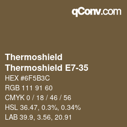 Color code: Thermoshield - Thermoshield E7-35 | qconv.com