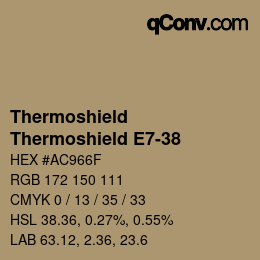 カラーコード: Thermoshield - Thermoshield E7-38 | qconv.com