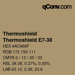 Color code: Thermoshield - Thermoshield E7-38 | qconv.com