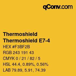 カラーコード: Thermoshield - Thermoshield E7-4 | qconv.com