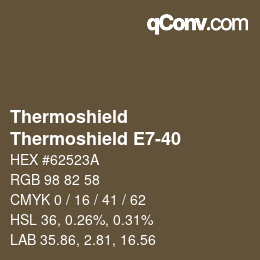 カラーコード: Thermoshield - Thermoshield E7-40 | qconv.com