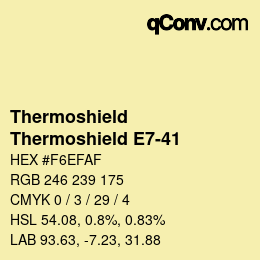 カラーコード: Thermoshield - Thermoshield E7-41 | qconv.com