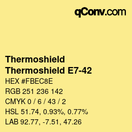 カラーコード: Thermoshield - Thermoshield E7-42 | qconv.com