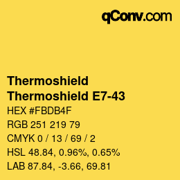 Color code: Thermoshield - Thermoshield E7-43 | qconv.com