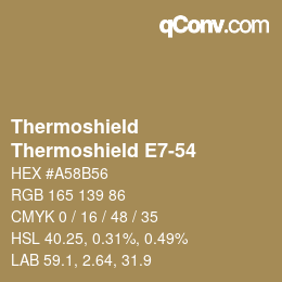 カラーコード: Thermoshield - Thermoshield E7-54 | qconv.com