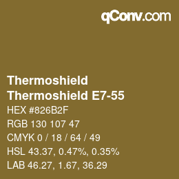 カラーコード: Thermoshield - Thermoshield E7-55 | qconv.com