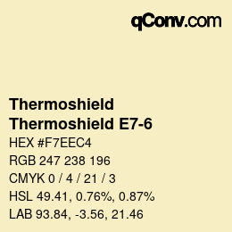 Code couleur: Thermoshield - Thermoshield E7-6 | qconv.com