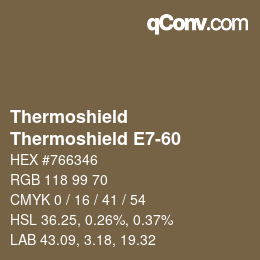 Color code: Thermoshield - Thermoshield E7-60 | qconv.com
