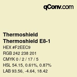 Color code: Thermoshield - Thermoshield E8-1 | qconv.com