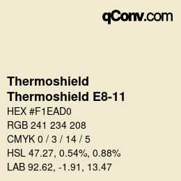 Color code: Thermoshield - Thermoshield E8-11 | qconv.com