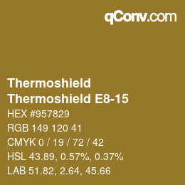 カラーコード: Thermoshield - Thermoshield E8-15 | qconv.com