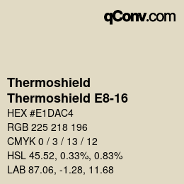 Color code: Thermoshield - Thermoshield E8-16 | qconv.com