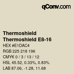 カラーコード: Thermoshield - Thermoshield E8-16 | qconv.com