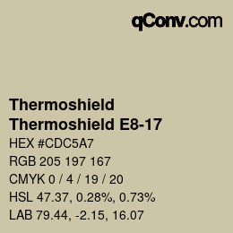 Code couleur: Thermoshield - Thermoshield E8-17 | qconv.com