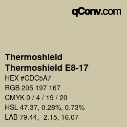 カラーコード: Thermoshield - Thermoshield E8-17 | qconv.com