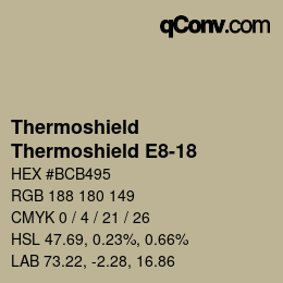 Color code: Thermoshield - Thermoshield E8-18 | qconv.com