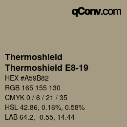 Color code: Thermoshield - Thermoshield E8-19 | qconv.com