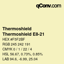 Code couleur: Thermoshield - Thermoshield E8-21 | qconv.com